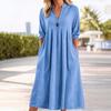 Summer V-neck New Solid Color Dress Loose Women's Clothing
