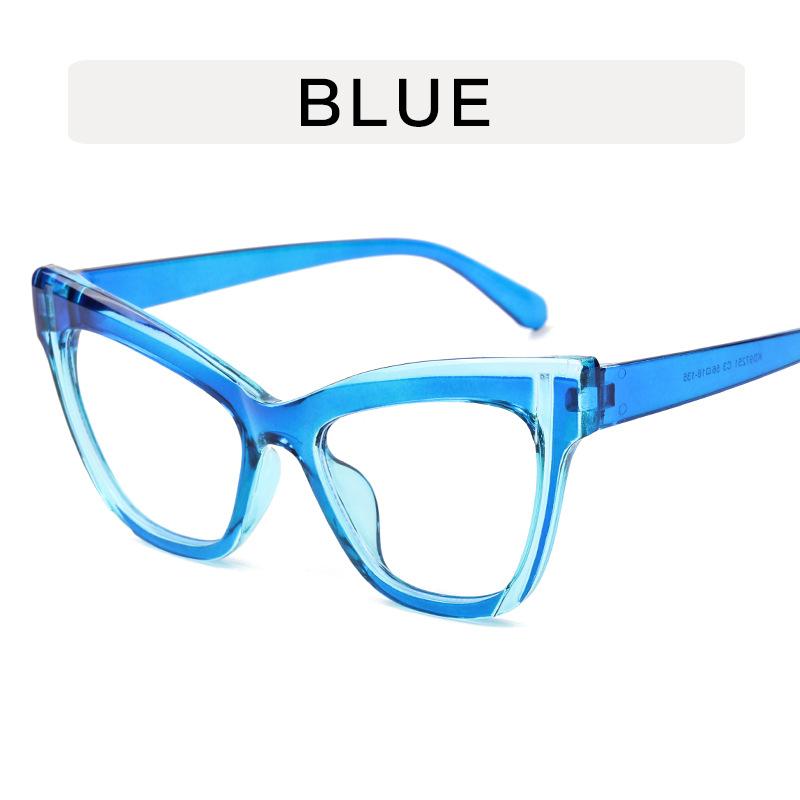 

European American Style Glasses Women Fashion Cat Eye Shape Women s Glasses Blue Light Blocking Decorative Glass синий