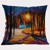 Autumn Tree Landscape Decoration Cushion Cover Cotton Linen 3D Oil Painting Scenery Sofa Decorative Throw Pillow Case Cojines