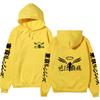 Tokyo Revengers Team Walhalla Double-sided Hoodie, Wing Logo Long Sleeve Pullover Sweatshirt Unisex Anime Hoodie with Japanese Sleeve Print