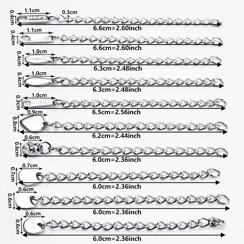 Silver/Gold Color Stainless Steel Extender/Extention/Tail Chains For Jewelry Making Bracelets Necklaces Anklets DIY Accessories