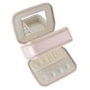Jewelry Case Double Layer Portable Pink Necklace Hook Design Convenient Handle Travel Jewelry Box
