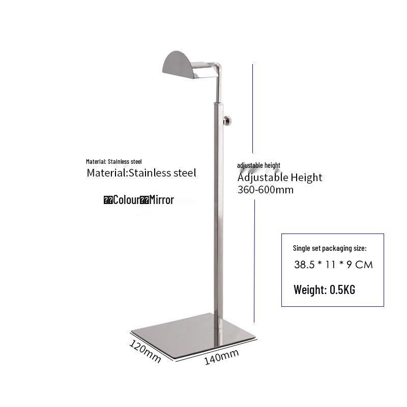 Adjustable Stainless Steel Handbag Display Stand with Gas Spring