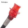 Red Hat Transparent Resin Skull Head Walking Cane Fashion Decorative Steel Stick Gentleman Performance Stage Cane 93cm