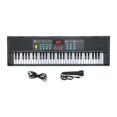 61-Key Electronic Piano with Built-in Microphone, Built-in Speaker, Battery Operated, USB Powered, 16 Tones, 6 Rhythms, 6 Demo Songs, Perfect for Kids