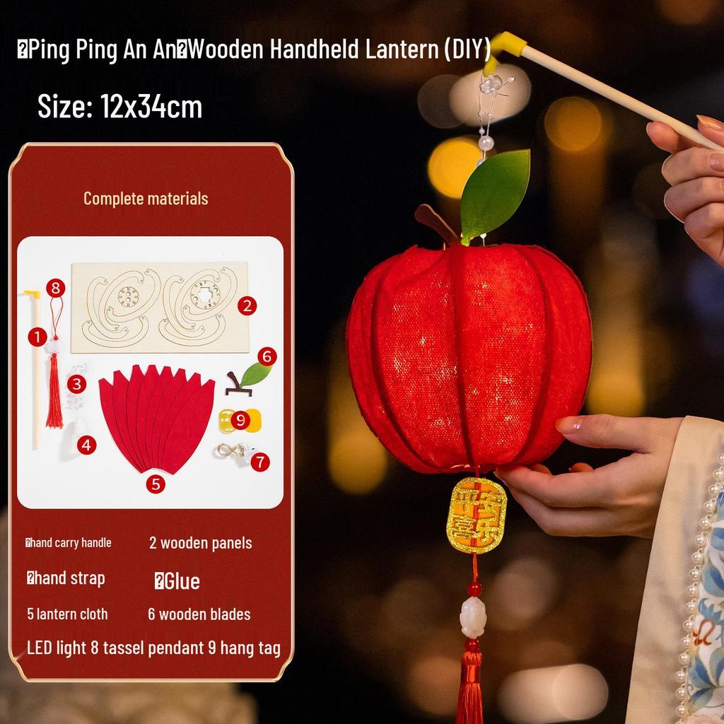 Mid-Autumn Festival 2025 Children's DIY Handcrafted Ancient-Style Illuminated Fruit Lantern Kit