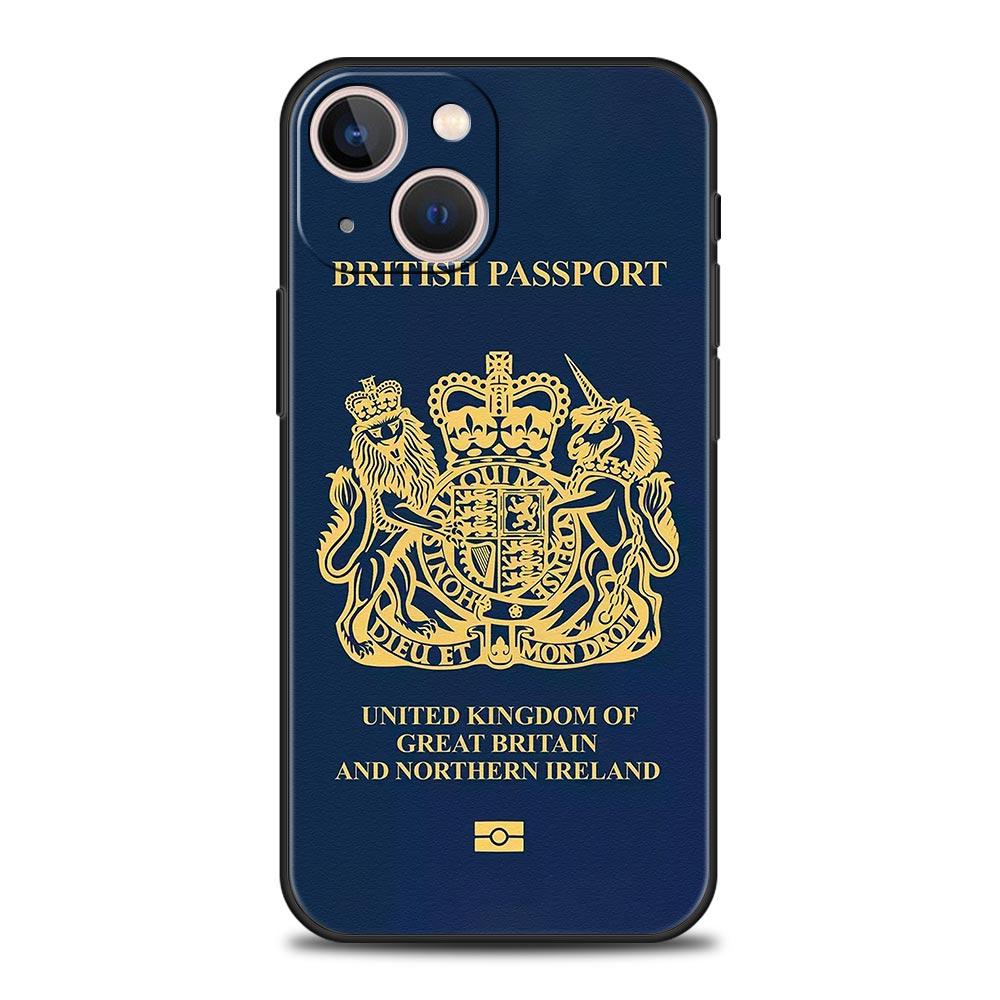 Morocco Ukraine Passport For iPhone 11 12 13 15 14 Pro Max Phone Case X XR XS 7 8 Plus SE 2020 Luxury Black Soft Cover Funda