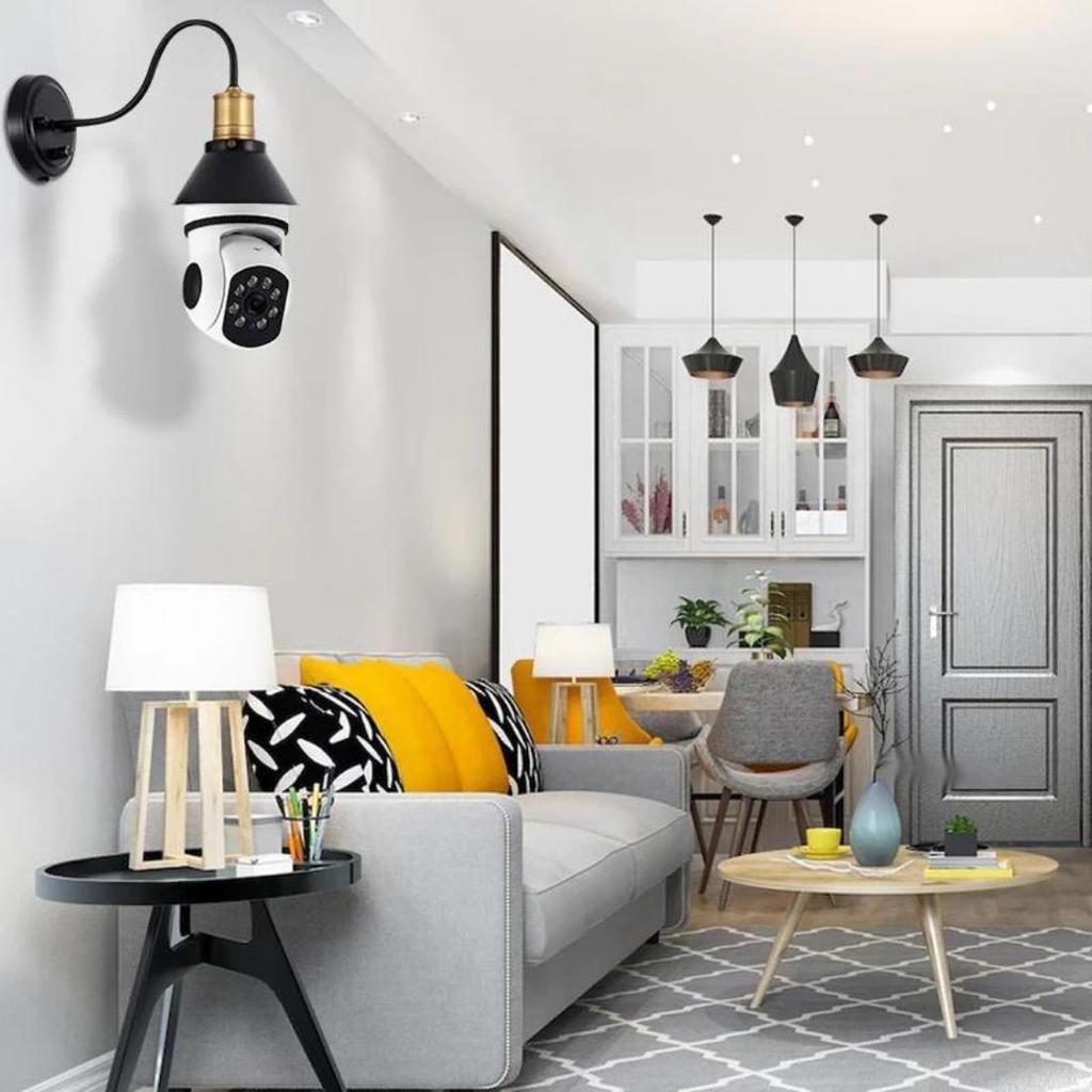 Full HD 1080P Security Monitoring Camera 360 ° Rotation Automatic Tracking Panoramic Light Bulb Camera Wireless WiFi