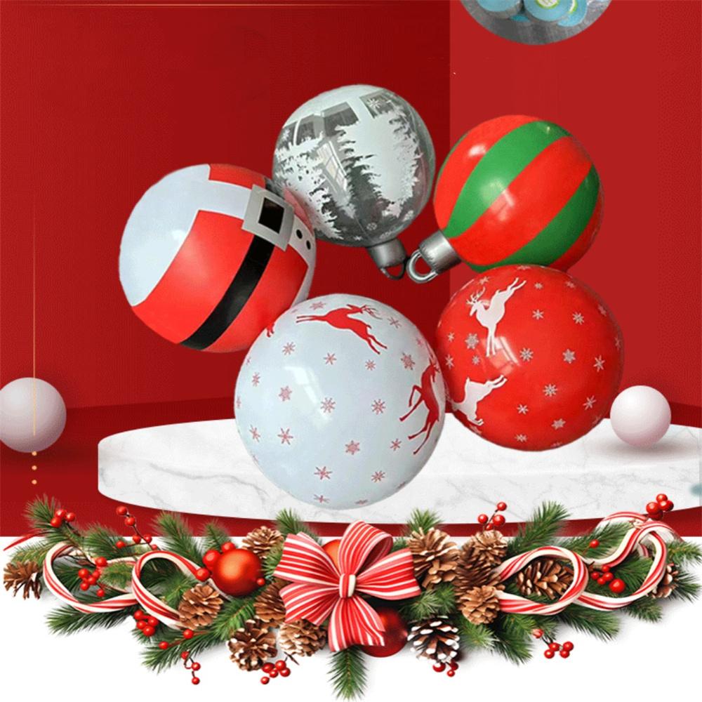 55CM Christmas Inflatable Ball PVC Giant Xmas Ball Christmas Tree Decorations Large Balls Toy New Year Party Courtyard Ornaments