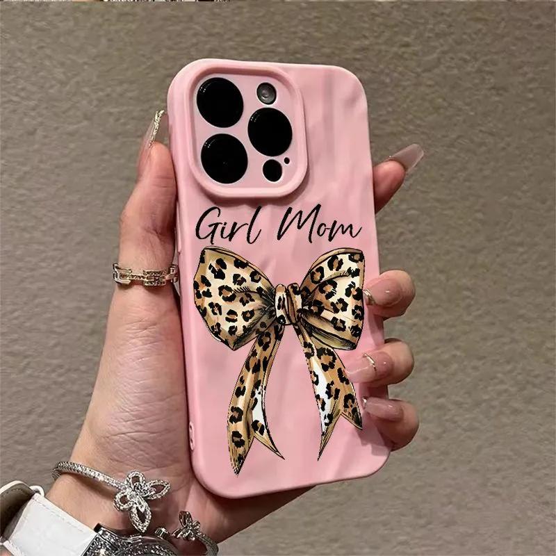 Fashion Leopard Print Bow Camera Protection Phone Case For iPhone 17 AIR 16 15 14 13 12 11 PRO MAX XR XSMAX PLUS Y2K Soft Cover