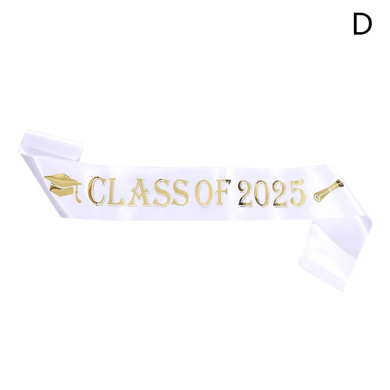 Graduation Decoration Class Of 2025 Satin Sash Glitter Black Blue Congratulation Graduation Party Decoration Supplies