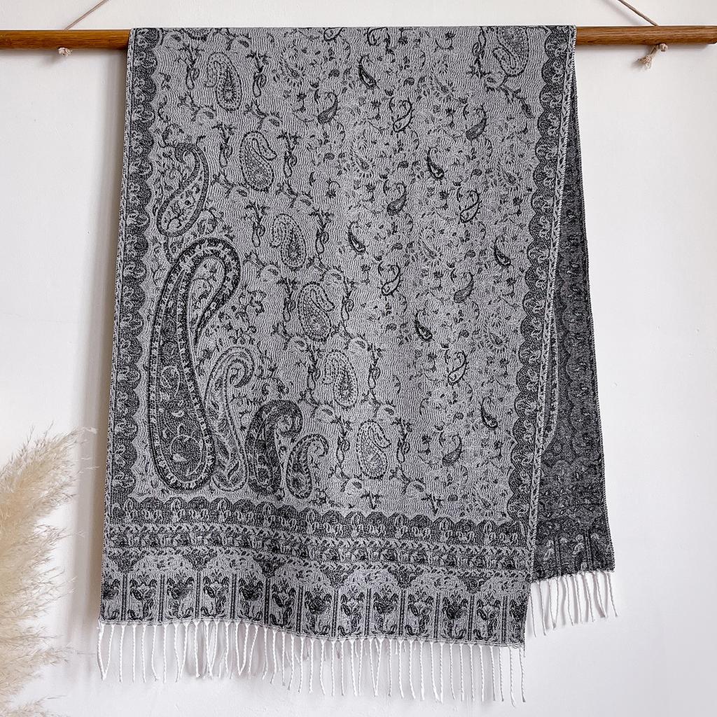 Scarf women's outer with ethnic style imitation cashmere shawl desert seaside travel warm cashew flower scarf thin