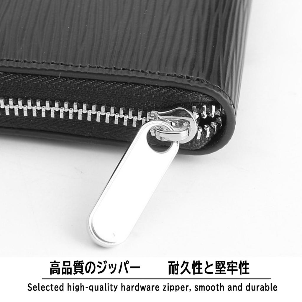 Tatibana Long Large Genuine Separate Coin Made by Top Wallet Stylish Cowhide Leather Black Men's Wallet, Capacity, Leather, Anti-Skimming, Purse,