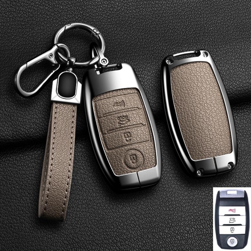 Auto Key Fob Cover Case Fit For Kia Picanto Sportage Rio 3 Cerato 4 Soul K5 Ceed Optima Seltos Sorento Genuine Leather Automotive Auto Accessories