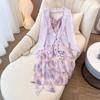 Plus-size Women's Spring and Summer New Slimming and Sweet Halter Dress, Shawl Cardigan Set