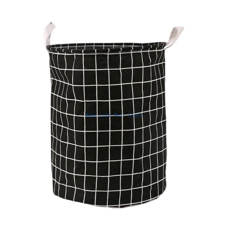 Household fabric dirty clothes basket storage basket, circular cotton and linen dirty clothes basket
