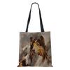 Women Shoulder Bag Shopper Travel Harajuku Canvas Casual Handbag Eco Reused Oil Painting Dog Large Capacity Tote Books Bag CLE