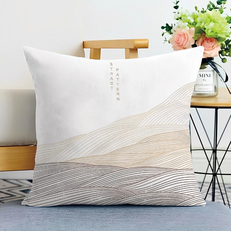 Dekorativer Kissenbezug mit Landschaftsdruck im chinesischen Stil Schlafzimmer Wohnzimmer Quadratischer Kissenbezug