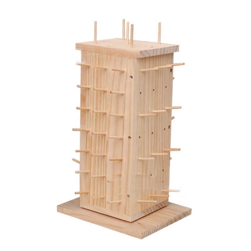 

84 Spools Wood Thread Rack Rotating Thread Holder Organiser Embroidery Thread Organiser for Quilting, Sewing and Jewelry 1