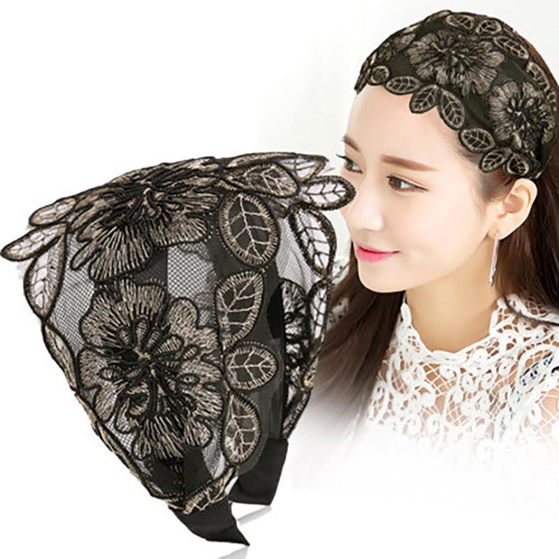 Korean Style Lace Bow Non-Slip Women's Headband for Face Washing and White Hair Coverage