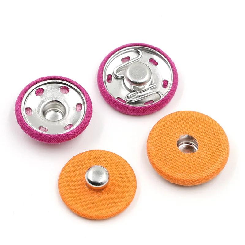 Kovové patentky Knoflíky na stisk Šití Oblečení Příslušenství Zapuštěná přezka Obalená látkou 20 ks 15/18/21/23/25 mm