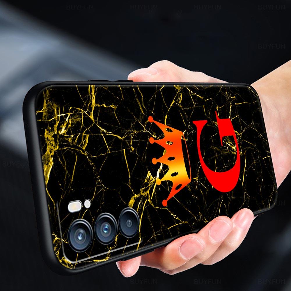 Marble Letter Phone Case For Oppo A17 A31 A54 A57 A78 A79 A98 Find X5 X6 Reno 6 7 8 10 11 12 13 F Pro 5G Soft TPU Cover Fundas