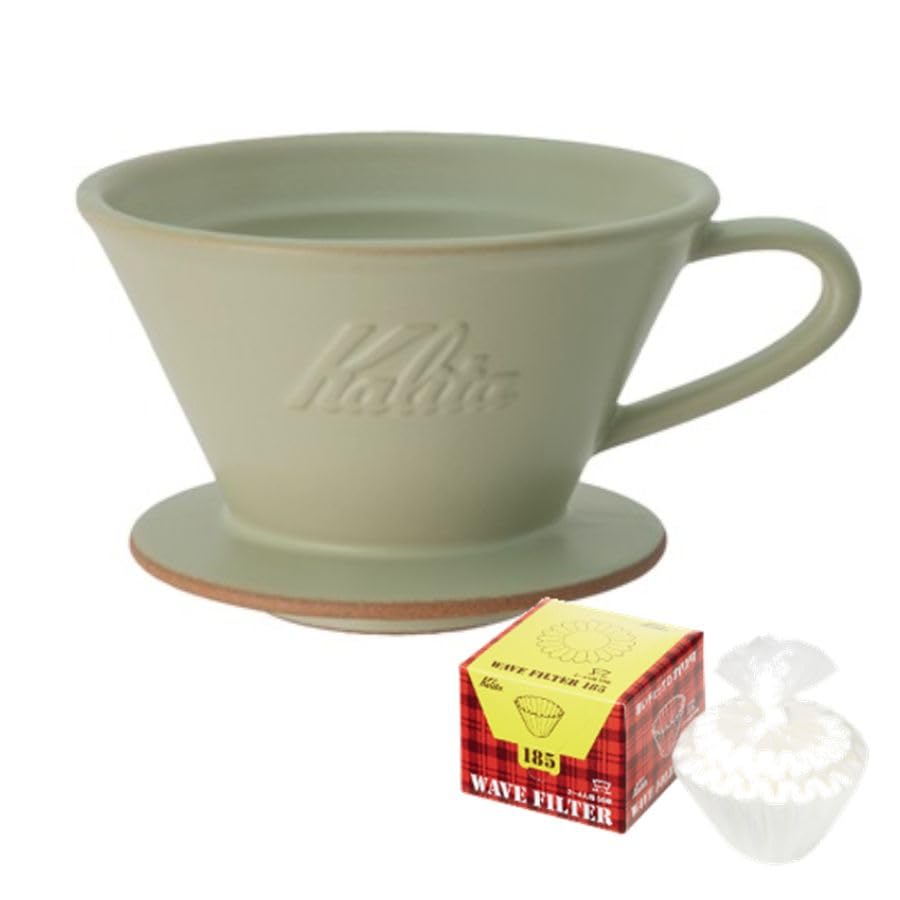 

Kalita Mino Ware x Wave Dripper MI 185 Dripper Ceramic 2-4 cups (Pistachio) Exclusive Rosi KWF-185 50P set