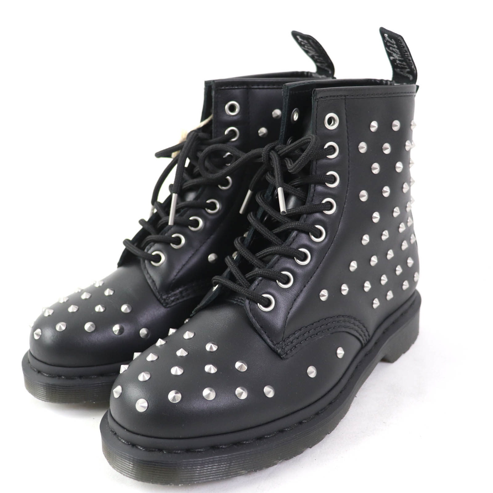 

Pristine Dr.Martens short boots 1460 STUD 8-hole Black Silver leather 27040001 Used