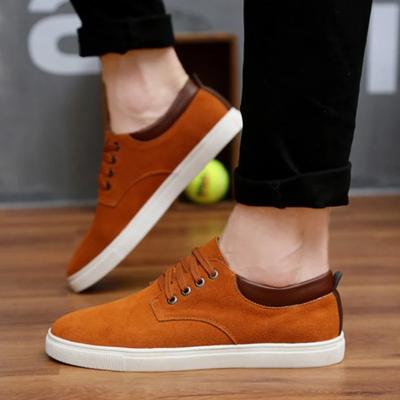 Herren Canvas Schuhe Casual Wildleder Übergroße Board Schuhe Frühling und Herbst Modische Einfarbige Schnürschuhe Sportschuhe Herrenschuhe