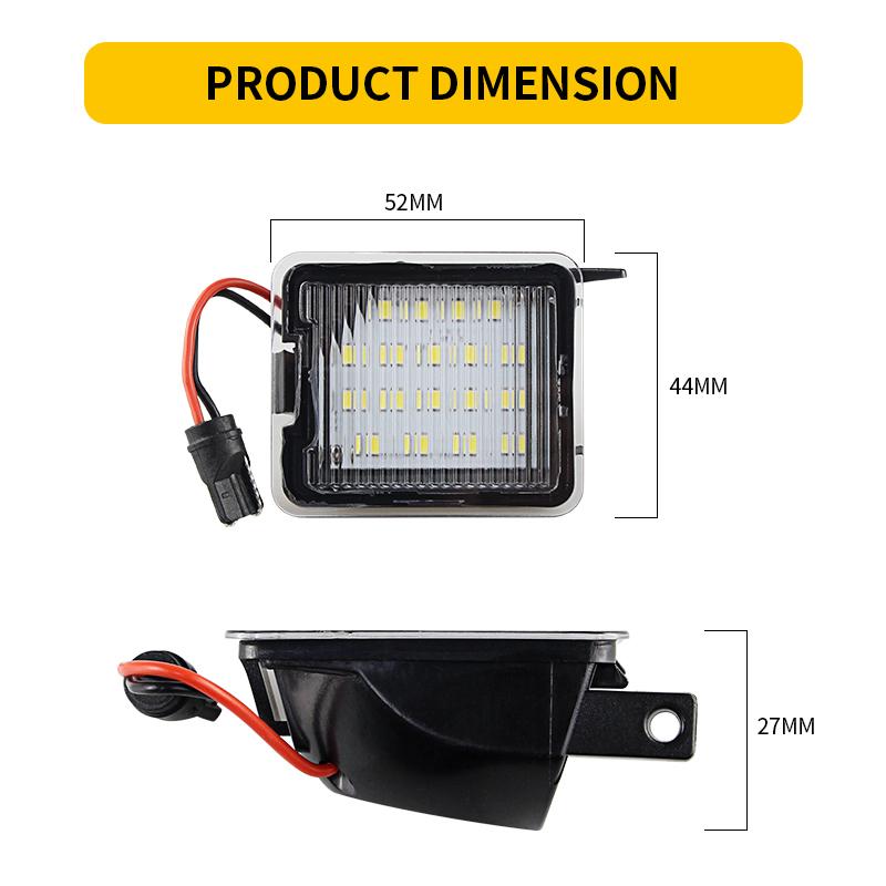 2pcs Car Rearview Mirror Lights LED Puddle Lamps Under Rear View Side Mirror For Mondeo MK4 Ford SMax Kuga Dopo Escape C-Max