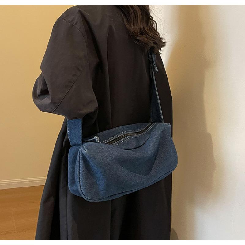 Simple Versatile Large-capacity Tote Bag Women's Bag New Denim Shoulder Slanting Cross Bag