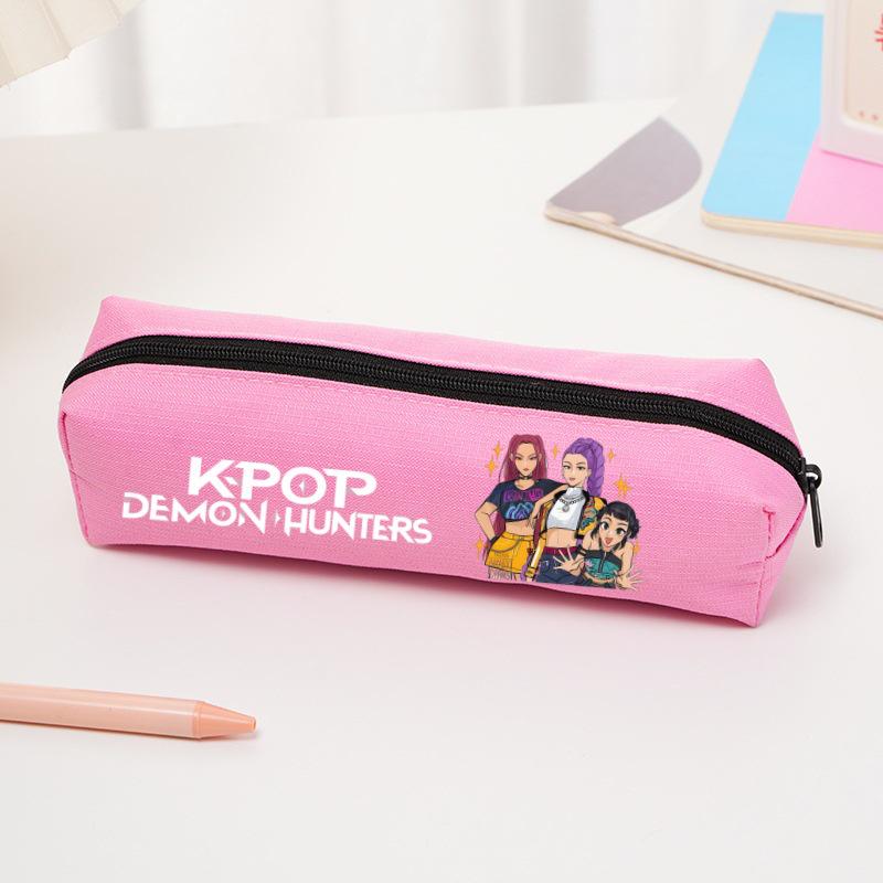 K-pop Demon Hunter Girl Group Cartoon Pencil Case - Oxford Cloth Stationery Bag for Primary Students