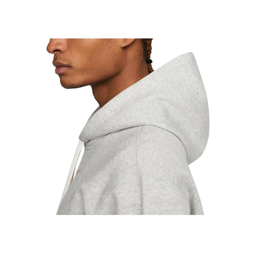 Nike Round Logo Print Drawstring Hoodie Men Tops Light-Grey DM5458-050