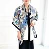 130cm Retro Floral Printing Twill Silk Square Scarf Women Multi-Purpose Shawl Sun Protection Four Season Travel Scarf