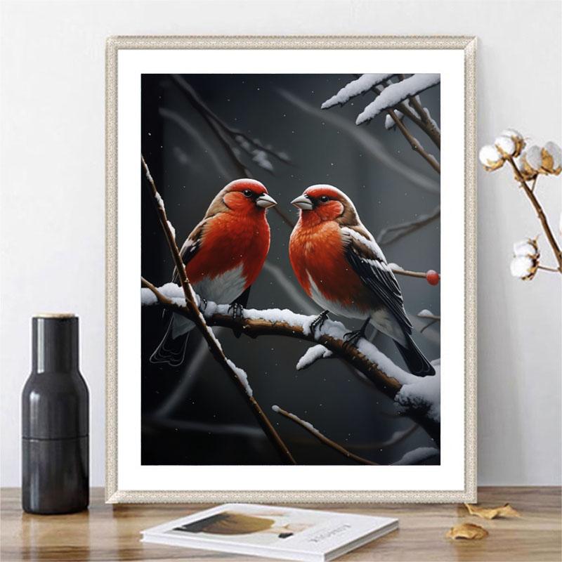 5d DIY Diamond Painting Cross Stitch Animal Snow Bird Diamond Embroidery Mosaic Full Round Drill Home Decor Arts
