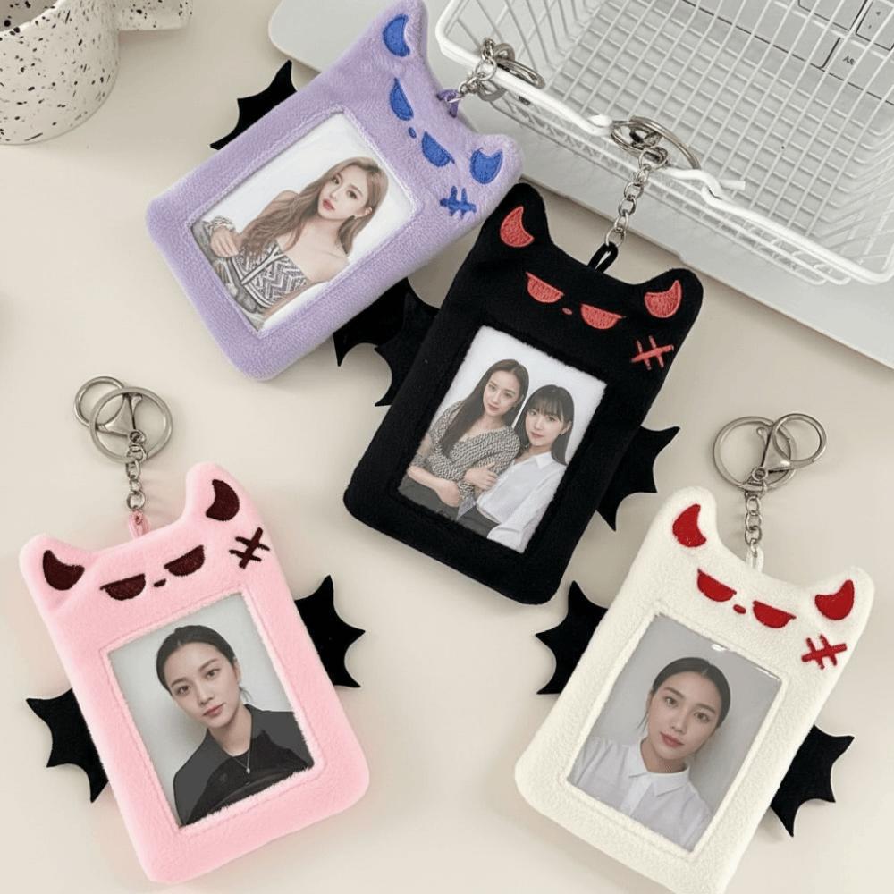 Bat Demon Cartoon Plush Photocard Holder Korean Style Photo Protective Case Student