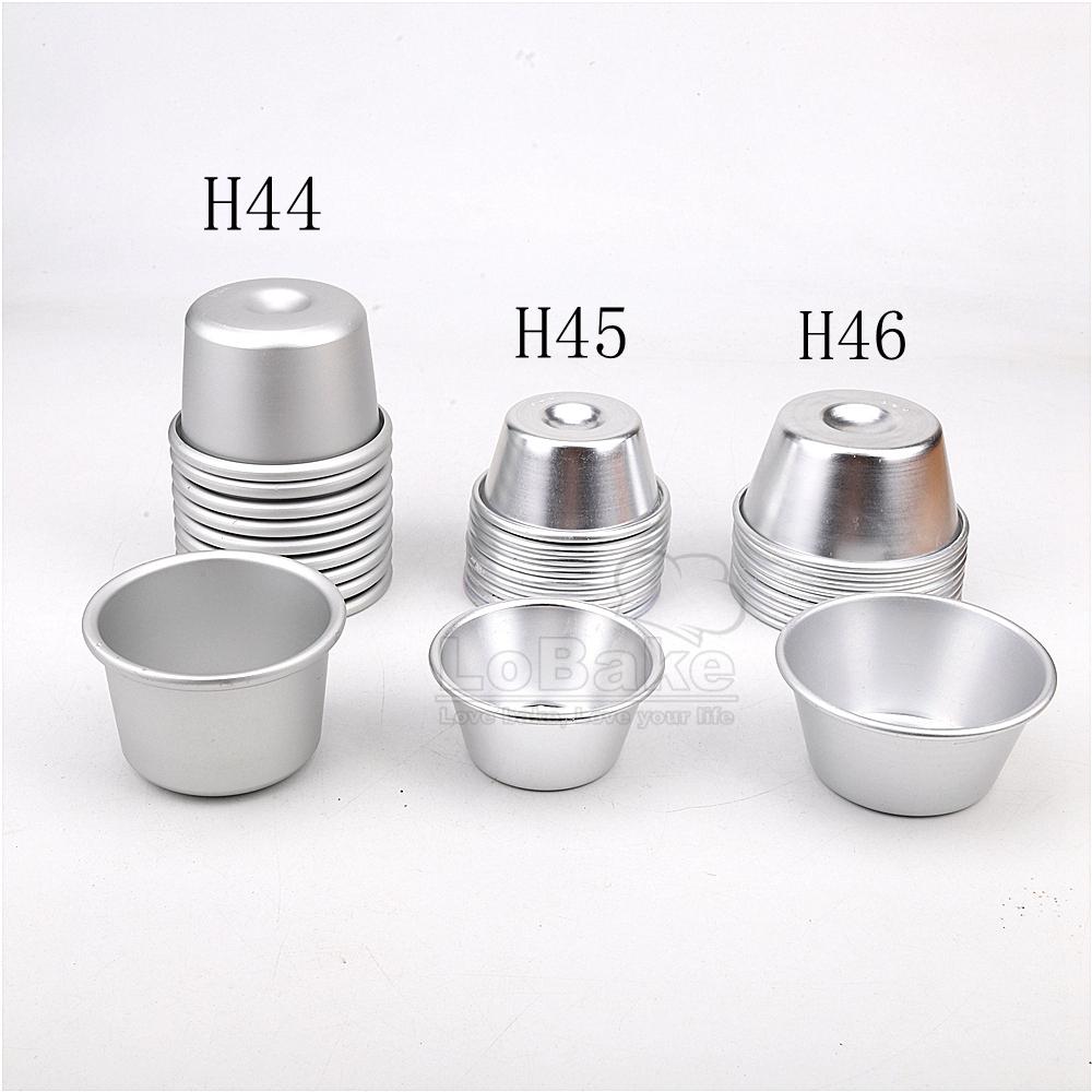 10pcs Concave Round Cup with Cavity Aluminium Cake Mould Steamed Mini Mousse Cheese Mold Egg Tart Holder DIY Baking Tools