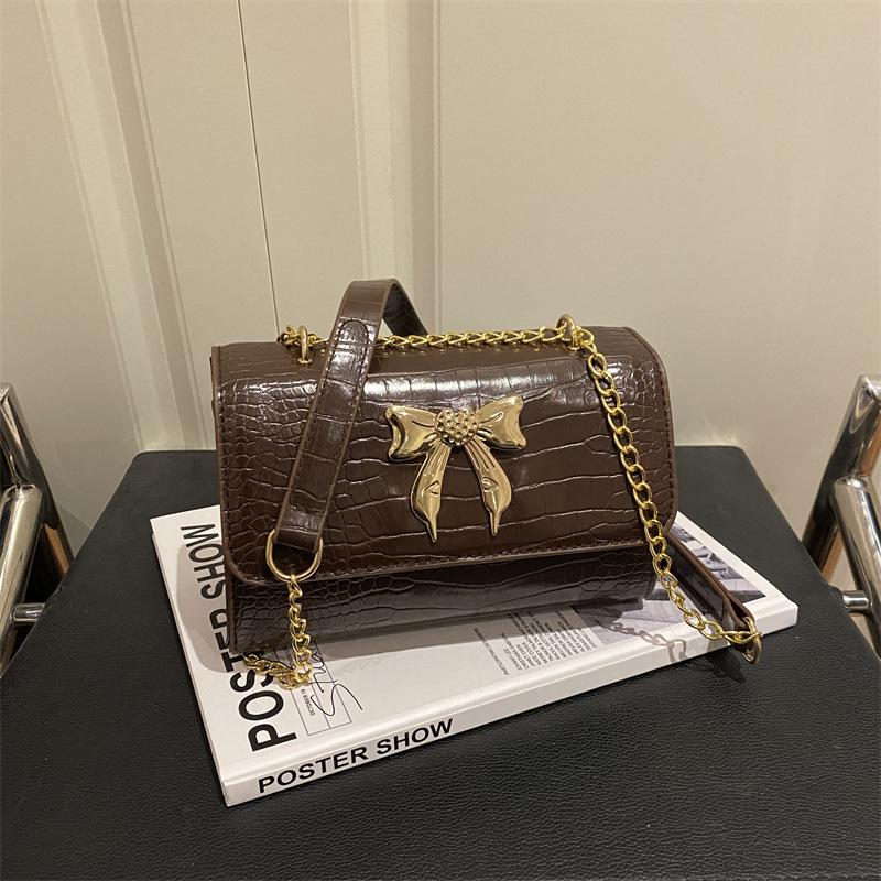 Piccola Cravatta a Papillon Quadrata Borsa a Tracolla Semplice ed Elegante a Spalla Singola