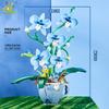 Květinová Orchidej Kávový Šálek V květináči Stavebnice 3D Kytice MOC Kostky Stavebnice DIY Domácí Dekorace Rostliny na Stůl