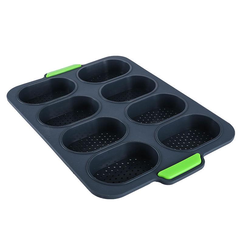 Oval 8-Grid Non-Stick Silicone Cake Mold for Home Baking