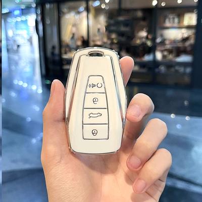 Silver Edge TPU Keyless Protector Auto Shell Fob Holder for Geely Emgrand Global Hawk GX7 Coolray 2024 X6 Car Key Case Cover