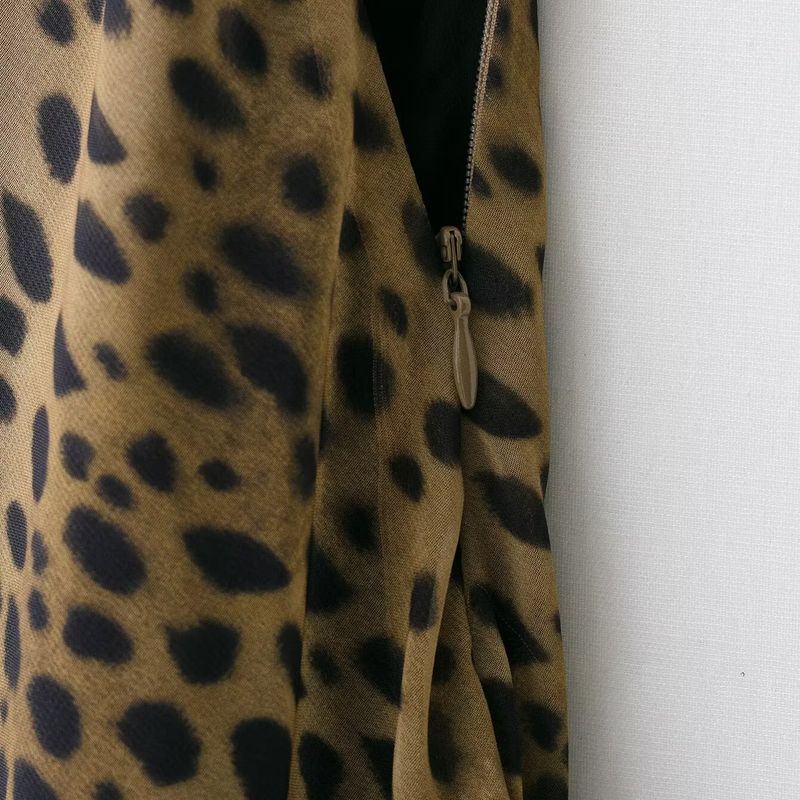 Kaslead New Women clothes Western Style Fashion Animal Pattern Print Scarf Dress 8692114