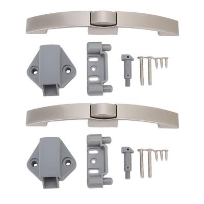 2PCS Push Button Latch Pull Handle Pearl Ni Multipurpose RV Keyless Cupboard Lock Drawer Knob for Motorhome Home Yachts