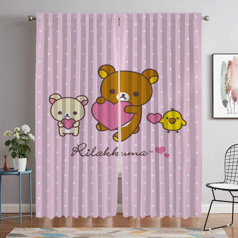 Rilakkumas Anti-mosquito Curtains for Living Room Curtain Partition Home Interior Curtains 2 Pieces Shades Halloween Decoration