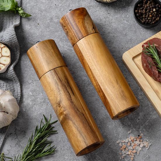 2Pcs Pepper Grinder Manual Salt Pepper Mill Set with Adjustable Coarseness Refillable Ceramic