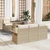 VidaXL 6-Piece Garden Sofa Set with Cushions Beige Poly Rattan 3348197