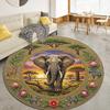 Elephant Decoration Round Area Rug,Carpet Rug for Living Room Bedroom Sofa Playroom Decor,Non-slip Floor Mat98