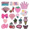 Neue Rosa Stoffaufkleber, Diamant-High Heels, Stoffaufkleber mit Cartoon-Muster-Stickerei, Bekleidungszubehör Und Dekorations-Aufnäher