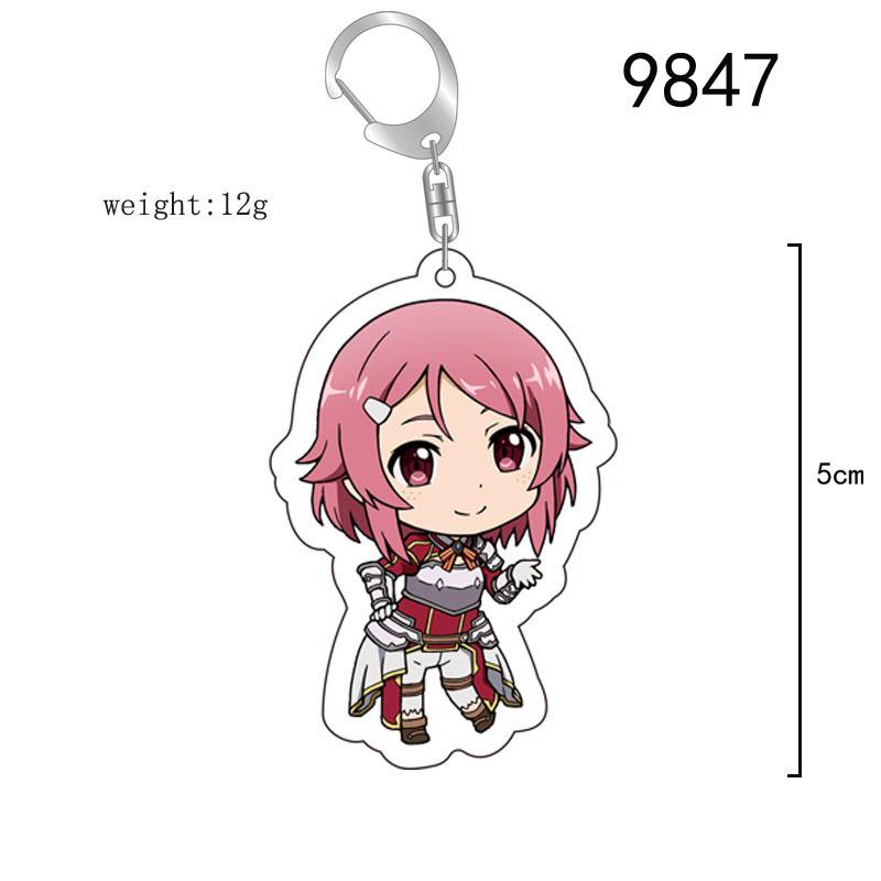 Sword Art Online Acrylic Keychain: Asuna, Sinon, Kirito Anime Charm