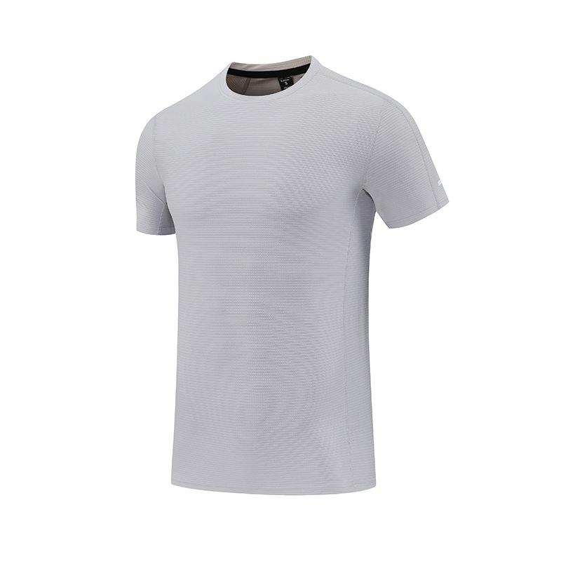 

Мужская быстросохнущая летняя футболка для походов и бега - Круглый вырез, короткий рукав, фитнес-топ для помещений/улицы Extra Large светло-серый